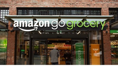 An Amazon Go Grocery store front