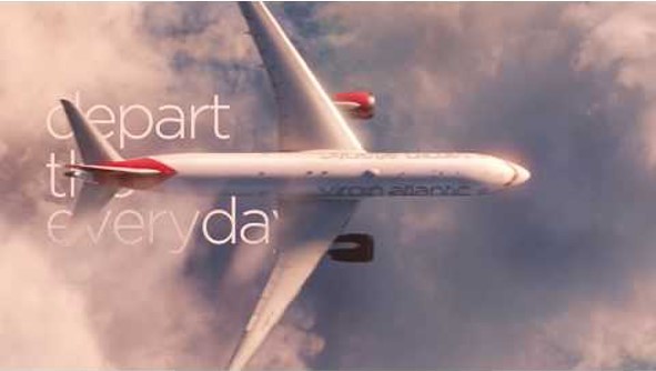 Virgin Atlantic advert with the slogan 'Depart the Everyday'