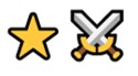 A star emoji followed by a crossed swords emoji