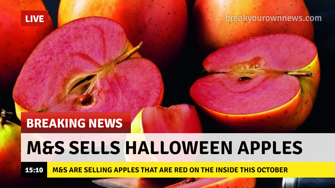 News STory about how Marks and Spencers are selling apples which are red inside for Halloween