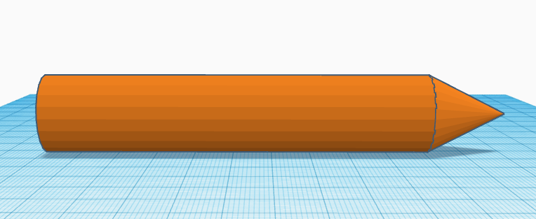 The two shapes merged together to form a single orange pencil shape.