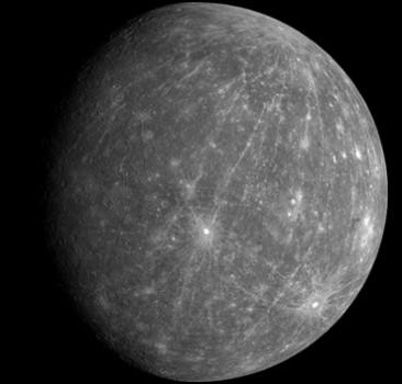 Delwedd chwiliedydd MESSENGER o Mercury