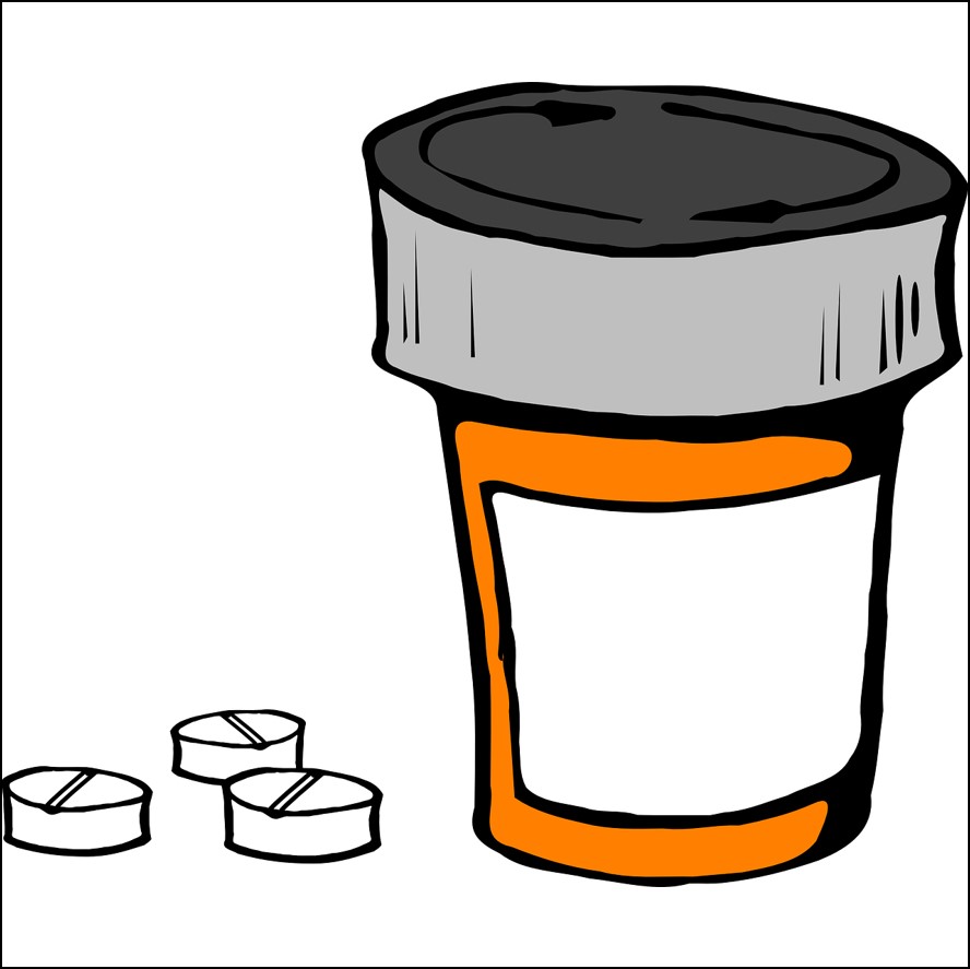 a cartoon version of a pill bottle