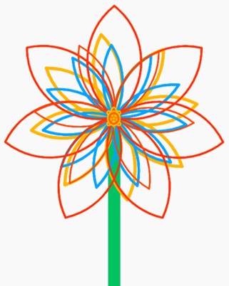 Example flower drawn using 'Turtle Blocks'
