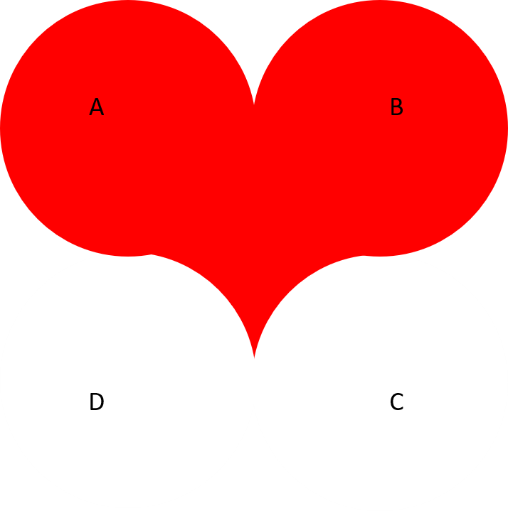 The above design but with the outlines of the square and the bottom two circles erased, leaving us with just the heart shape